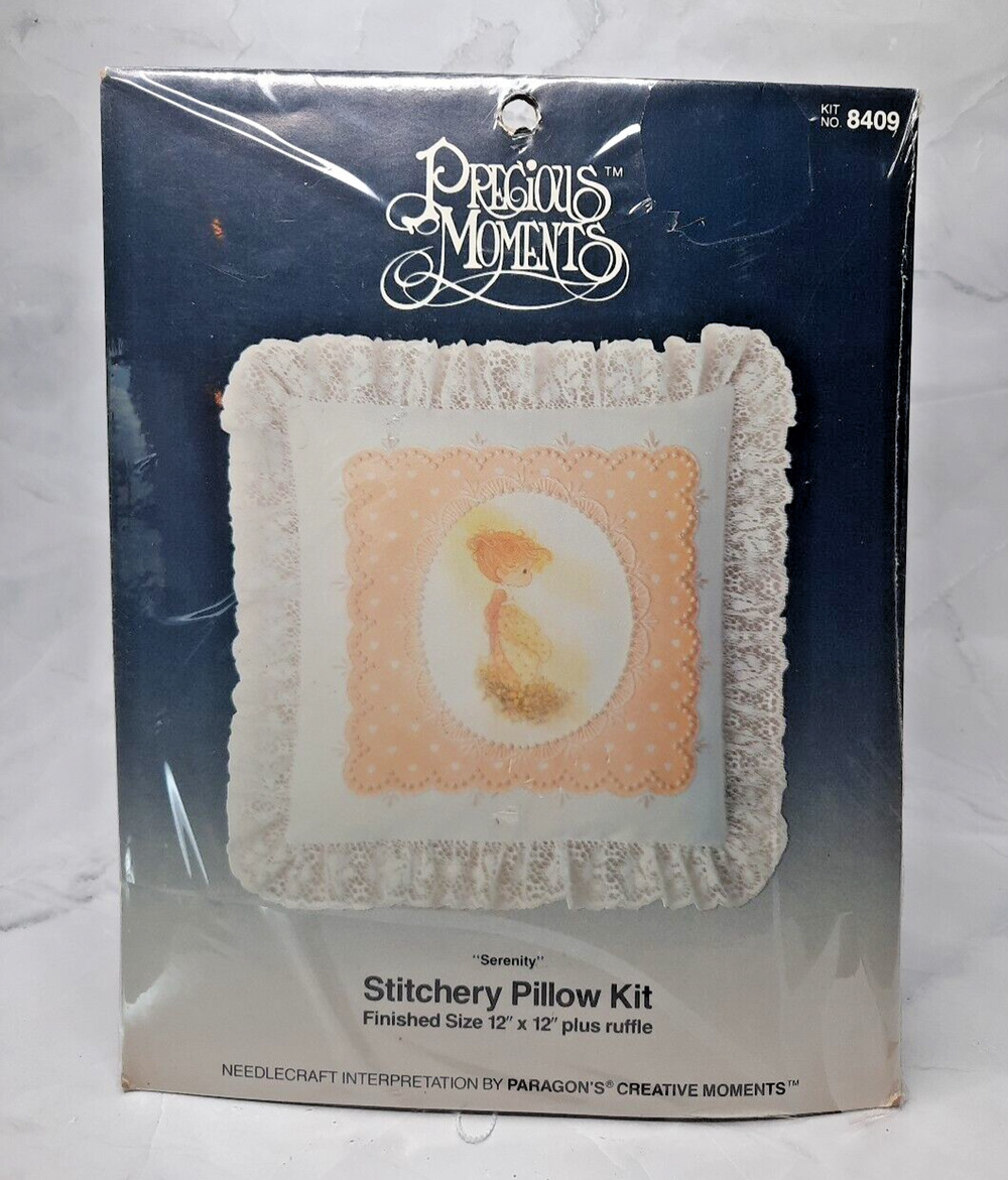 Vintage Paragon Precious Moments Stitchery Pillow Kit Serenity 8409 12x12